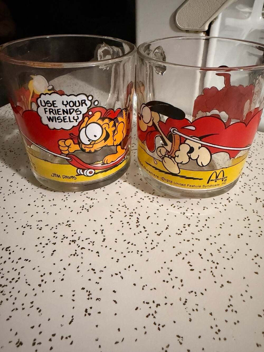 Vintage 1978 Garfield and Odie McDonald's Promotional Glass Mug